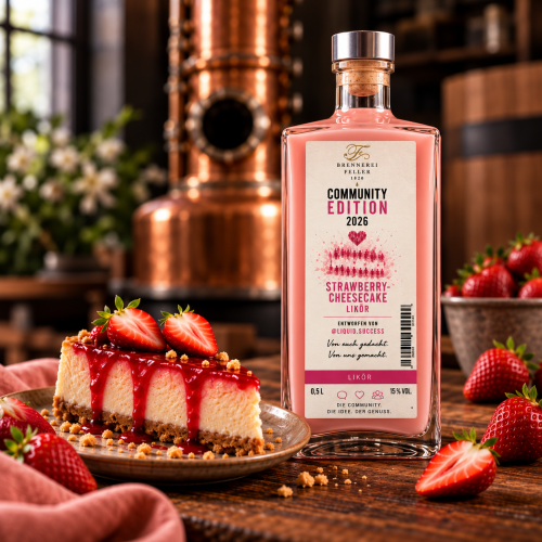 Strawberry-Cheesecake Likör – Community Edition 2026 - 15% Vol. kaufen | Brennerei Feller