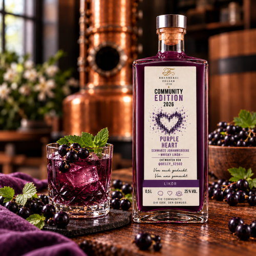Schwarz. Johannisbeere Whisky Likör – Community Edition 2026 - 20% Vol. kaufen | Brennerei Feller