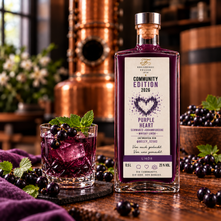 Schwarz. Johannisbeere Whisky Likör – Community Edition 2026 - 20% Vol. kaufen | Brennerei Feller